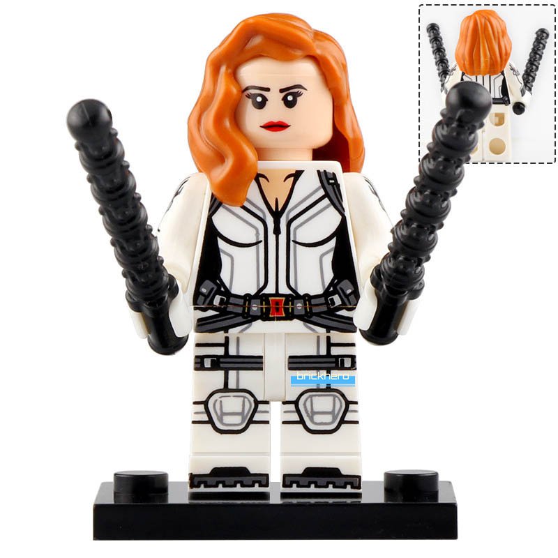 Black Widow 2021 (White suit) MCU Super Heroes Lego Custom Minifigure Brick Toys
