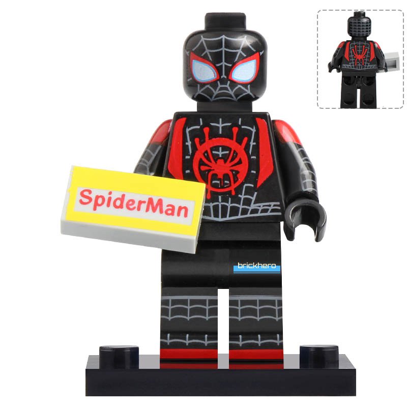 Miles Morales Animated Spider-Man Into the Spider-Verse (2018) Lego Custom Minifigure Brick Toys