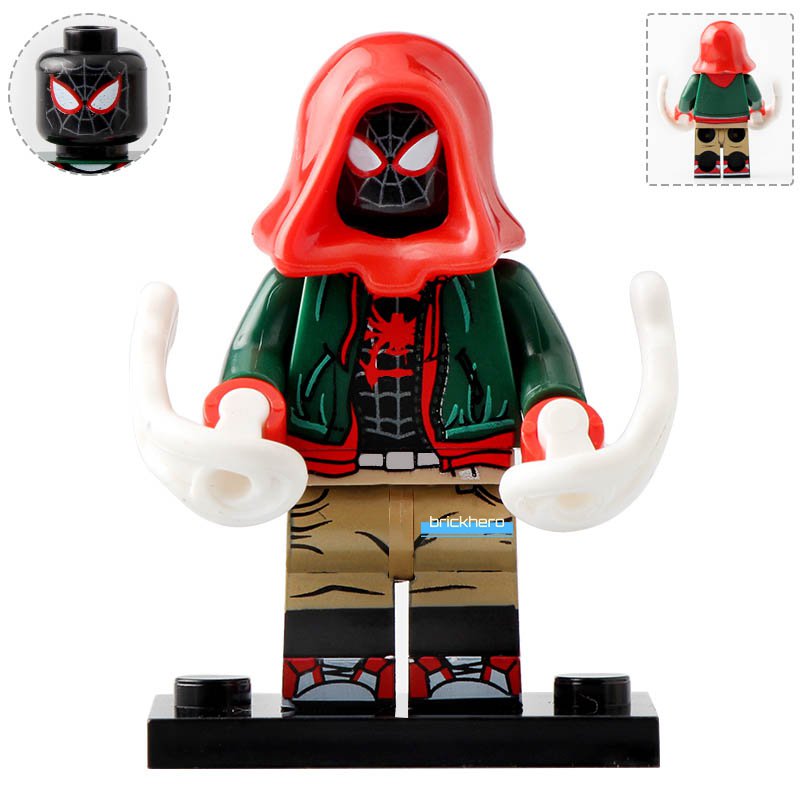Miles Morales Cartoon Spider-Man Into the Spider-Verse (2018) Lego Custom Minifigure Brick Toys