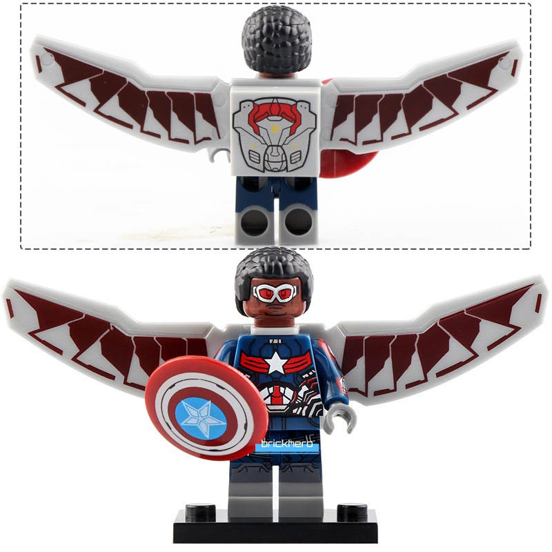 Captain America (Sam Wilson) Marvel Superhero Lego Custom Minifigure Brick Toys