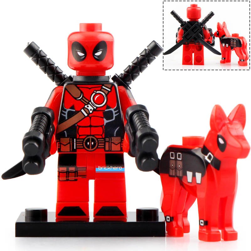 Deadpool with Dog Marvel Super Heroes Lego Compatible Minifigure Brick Toys