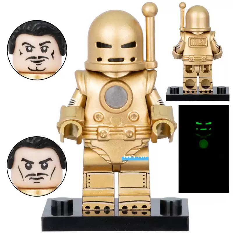 Iron Man Model 1 V2 Gold Marvel Comic Super Heroes Lego Custom Minifigure Toys