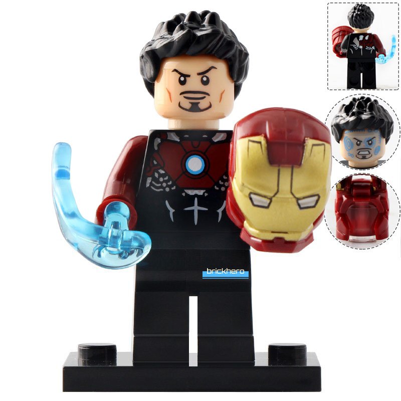Tony Stark Marvel Universe Super Heroes Lego Custom Minifigure Brick Toys Gift