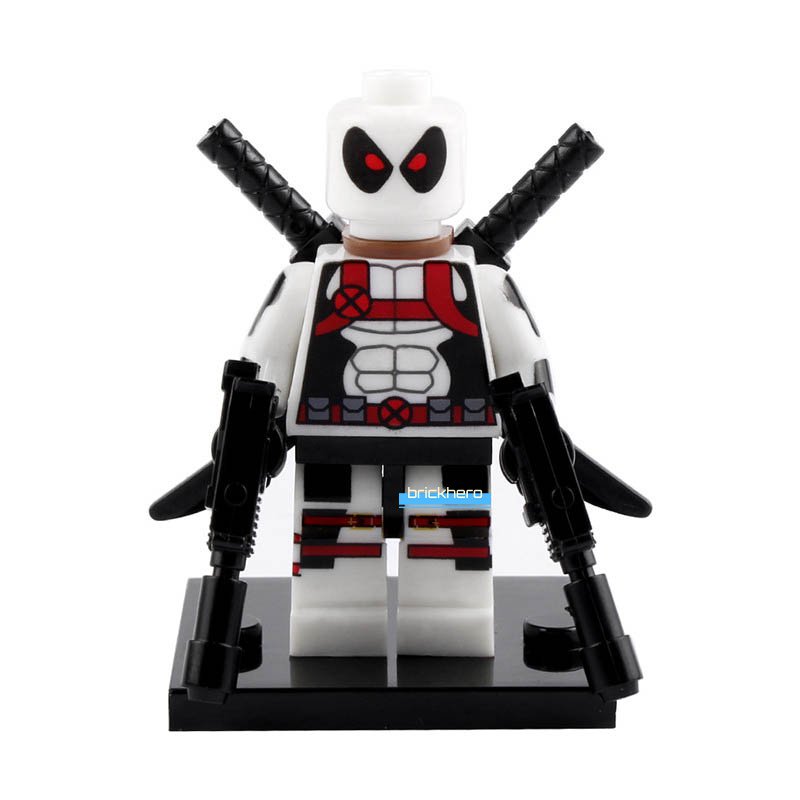 X-Force Deadpool White Suit Marvel Superhero Lego Custom Minifigure Brick Toys
