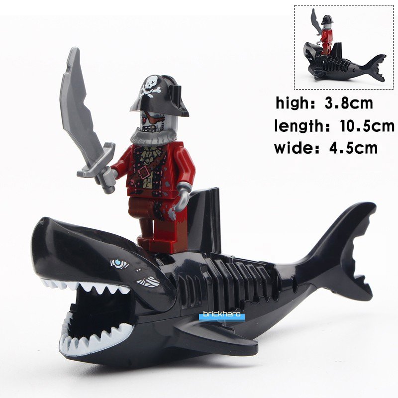 Pirate Ghost Shark Pirates of the Caribbean Lego Custom Minifigure Brick Toys