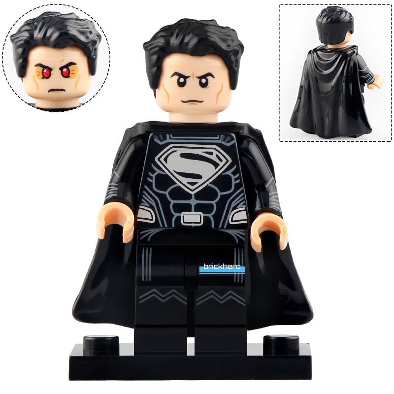 Superman (Black Suit) DCEU Zack Snyder's Justice League (2021) Lego Custom Minifigure Brick Toys