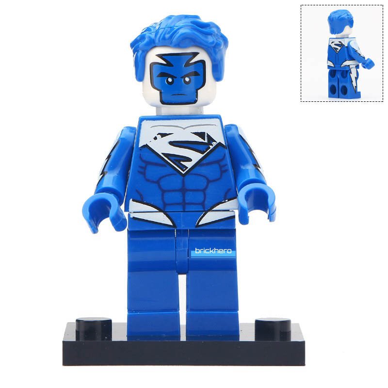 Electric Blue Superman DC Comic Super Heroes Lego Custom Minifigure Brick Toys
