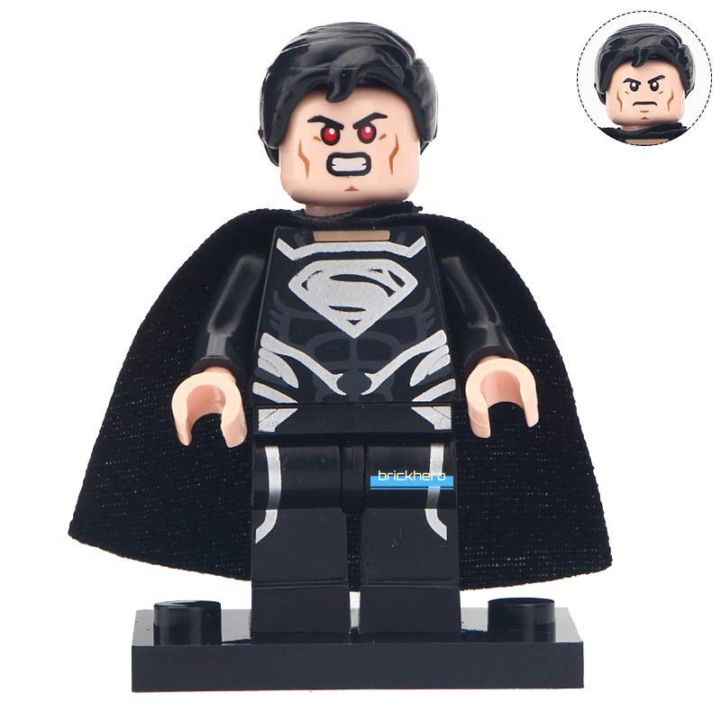Superman (Black Suit) DC Comic Super Heroes Lego Custom Minifigure Brick Toys