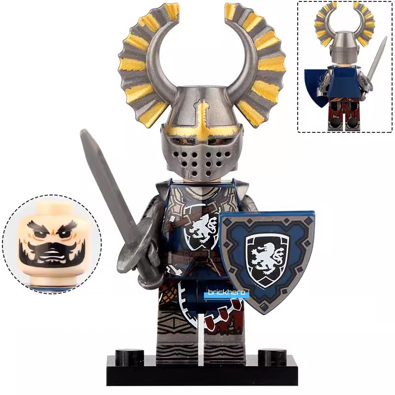 Lion Heart Knight Medieval Warrior Lego Custom Minifigure Brick Toys Gift