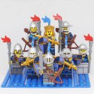 Castle Fantasy Era Blue Crown Knights Lego Custom Minifigure Brick Toys 8Pcs