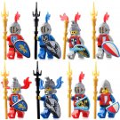 Castle Fantasy Era Crusader Knights Lego Custom Minifigure Brick Toys Set 8Pcs