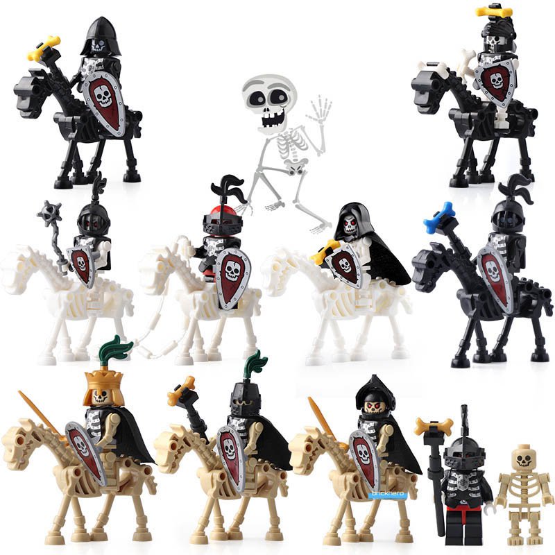 Castle Fantasy Era Knights Skeleton Horse Lego Custom Minifigure Toys Set 8Pcs