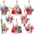 Castle Fantasy Era Templar Crusader Knights Lego Custom Minifigure Toys Set 8Pcs