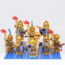 Medieval Castle Kingdoms Golden Crown Knights Lego Custom Minifigure Toys 8Pcs