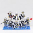 Medieval Castle Kingdoms White Crown Knights Lego Custom Minifigure Toys 8Pcs
