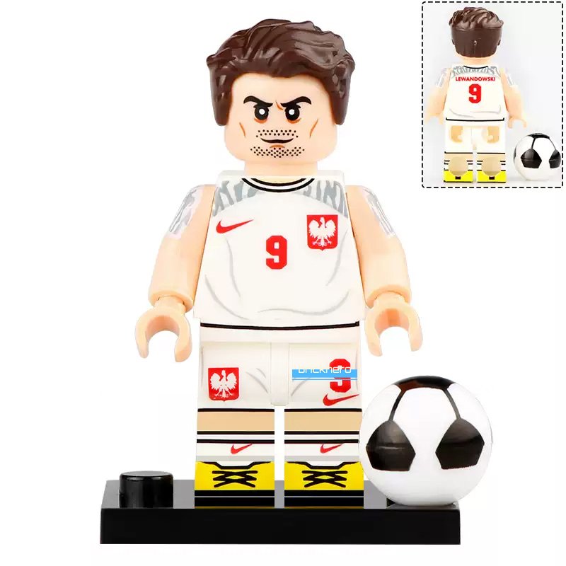 Robert Lewandowski #9 Polish Professional Footballer Custom LEGO Minifigure Toy