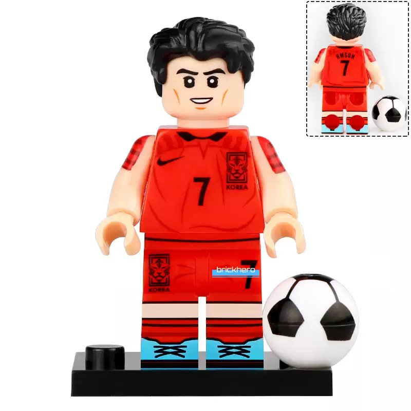 Son Heung-min #7 South Korean Pro Footballer Custom Printed LEGO Minifigure Toy