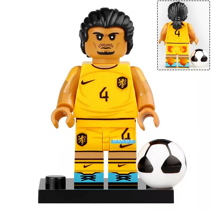 Virgil van Dijk #4 Dutch Professional Footballer Custom LEGO Minifigure Toy Gift