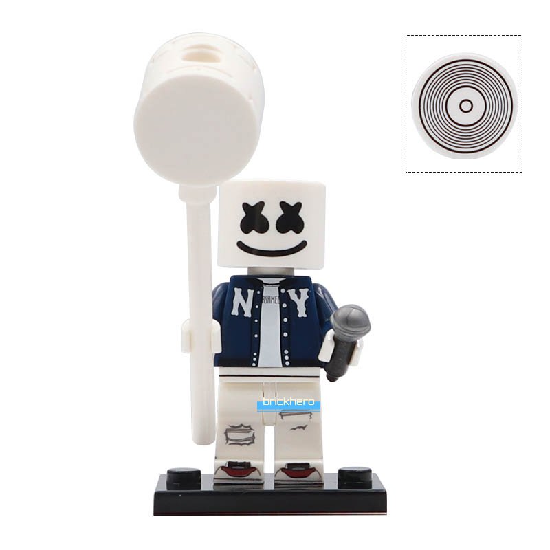 Marshmello Electronic Musician and DJ Custom Printed LEGO Minifigure Toy Gift