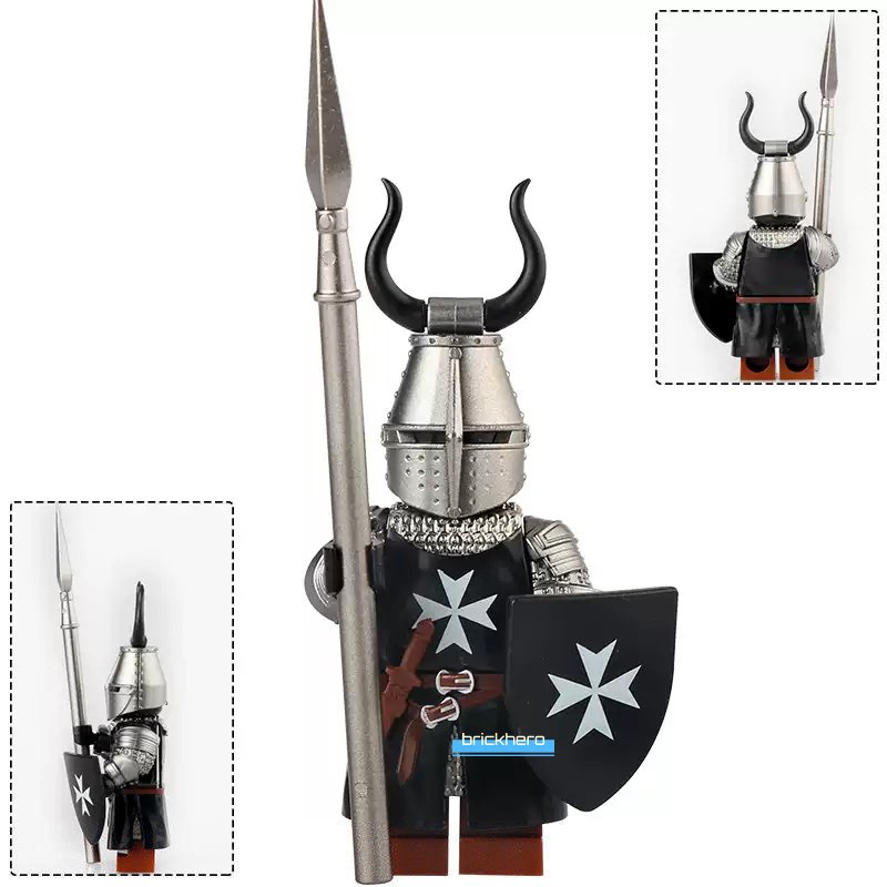 Castle Crusader Knights Hospitaller Custom Printed LEGO Minifigure Toy Gift