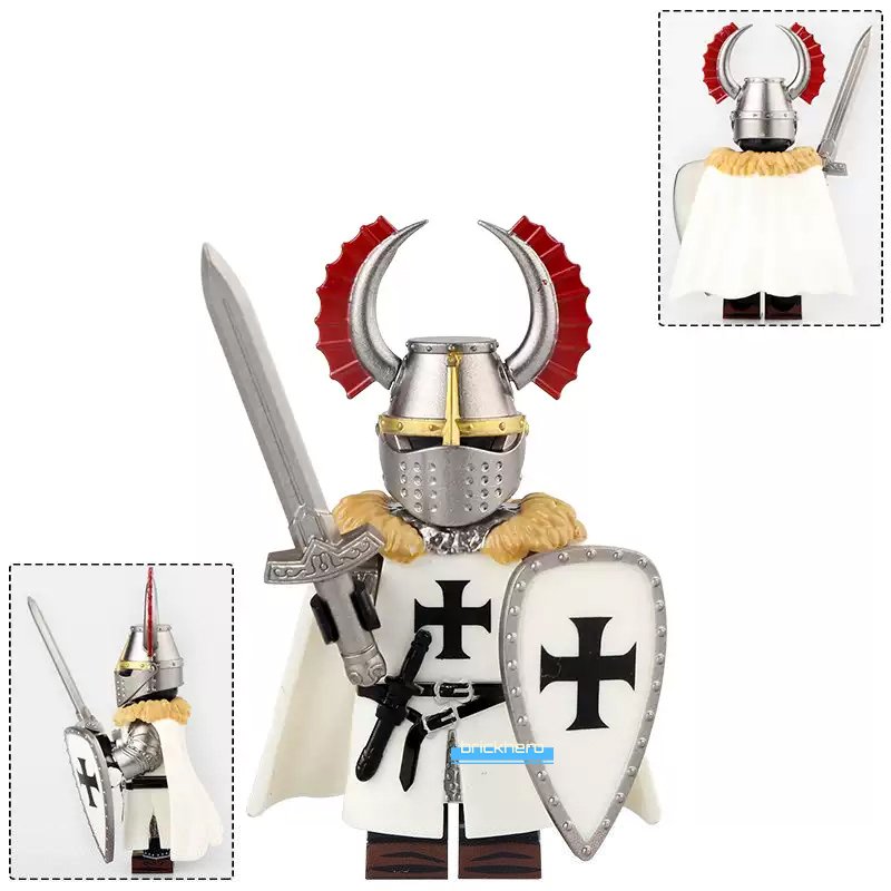 Medieval Castle Teutonic Knight Custom Printed LEGO Minifigure Toy Gift