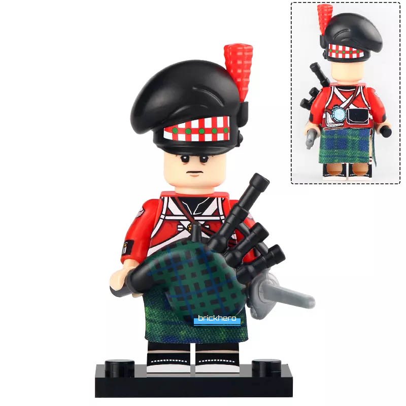 Scottish Bagpiper Napoleonic Wars (1803-1815) Custom LEGO Minifigure Toy Gift