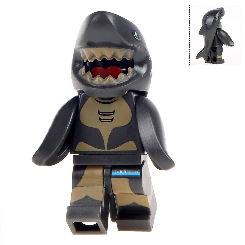 Zombie Shark Guy CMF Series 15 Custom Printed Lego Minifigure Toy Gift