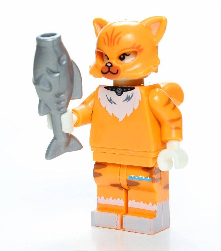 Orange Cat Girl Custom Printed Lego Minifigure Toy Gift