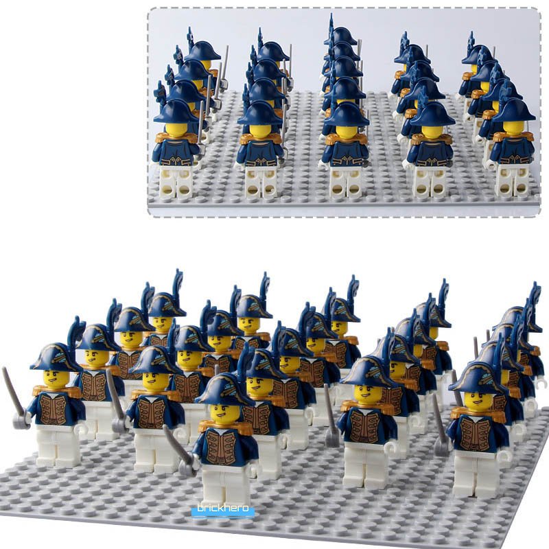 Bluecoat Governor Pirates III Royal Navy Custom LEGO Minifigure Toy Set 21Pcs
