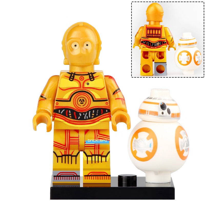 C-3PO with BB-8 Droid Star Wars Custom LEGO Minifigure Toy