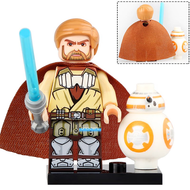 General Kenobi with BB-8 Star Wars The Clone Wars Custom LEGO Minifigure Toy