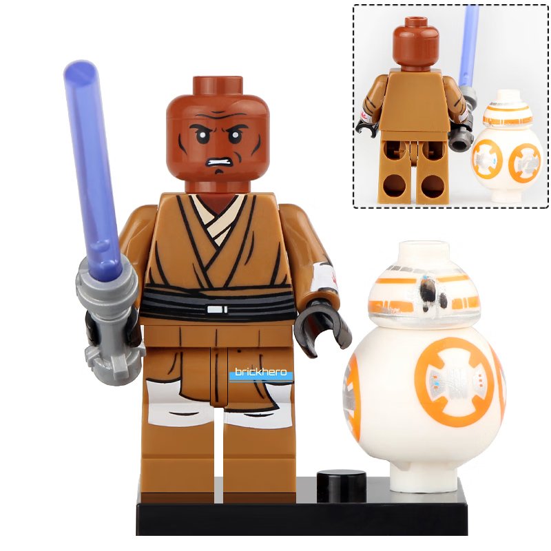 Mace Windu with BB-8 Droid Star Wars The Clone Wars Custom LEGO Minifigure Toy