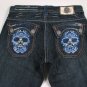 LAGUNA BEACH JEANS Huntington Beach Indigo w/Blue SKULL Patch & Key Chain 42 x 34