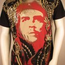 CHRISTIAN AUDIGIER Black w/ Gold Foil 'EL CHE' Rhinestone T Shirt S Small