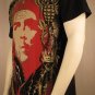 CHRISTIAN AUDIGIER Black w/ Gold Foil 'EL CHE' Rhinestone T Shirt S Small