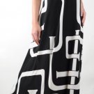 Elan Maxi Hi Low Dress, Buckle Print, Black White Halter Tie Back, Small S, $100
