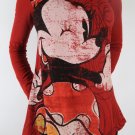 Desigual x Disney T Shirt Red Mickey Mouse Vintage Art Tunic Top S, Small, New