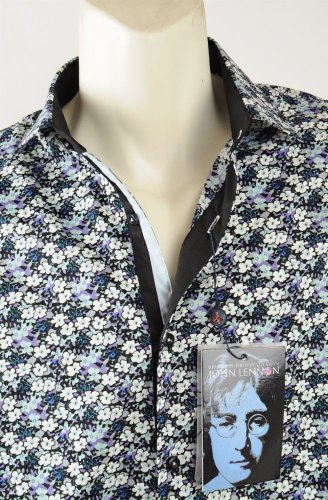 John Lennon New Collection Intense Floral Mens Dress Shirt L, Large, Chest 45.5"