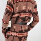 BB Dakota Coat Mackenzie Tribal Dusty Rose, Black Belted Jacket, S Small