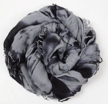 Chan Luu Scarf Griffin & Black Tie Dye Silk & Cashmere Wrap Shawl, 62 x 58", New