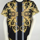 Hudson Outerwear NYC Fleur De Dragon Medusa Black White Gold T Shirt, Large, L