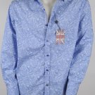 English Laundry Blue Paisley Harrington 2015 Mens Dress Shirt M, 44" Chest