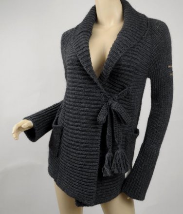 Odd Molly Cardigan Wrap Dark Grey Alpaca Mix Sweater Jacket, 1, S, Small