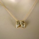 Dogeared Necklace Gold Angel wing Make A Wish 18 inch New With Card