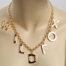 Wildfox Couture Jewelry Necklace 10K Gold Plated Letter Charm, 18", New, Rare