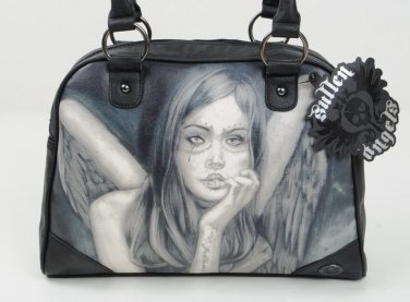 Sullen Broken Promises Bowler Handbag, Bag, Goth Purse & Free Lanyard Key Holder