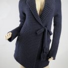 Odd Molly New Navy Blue Alpaca, Wool Mix Wrap Sweater Jacket 3, L, $270