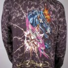 Ed Hardy Hoodie Jacket Sweater Mens New Panther Studded, Dk Grey, M, Medium