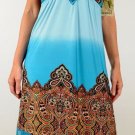 One World Maxi Dress Blue Aqua Fusion Paisley Dream, Lace Crochet, NWT, M Medium