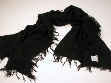 Chan Luu New Cashmere & Silk Black Wrap Scarf Shawl 62 x 58 inches, NWT, Rare
